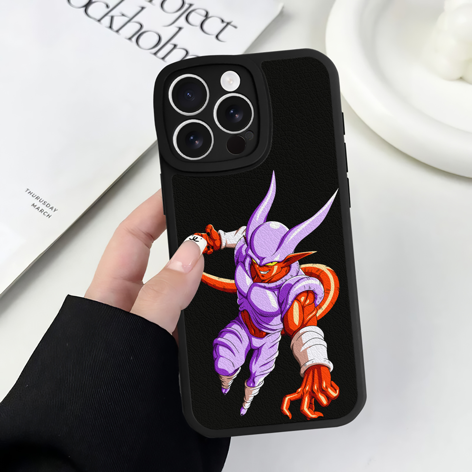 （画像用） ドラゴンボール ジャネンバ DRAGON BALL Janemba 【iPhone 16シリーズ対応】シリコンスマホケース（レザー調） 材質：シリコン